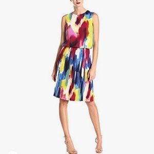 🎨DONNA MORGAN🎨SLEEVELESS RAINBOW-PRINT DRESS🎨